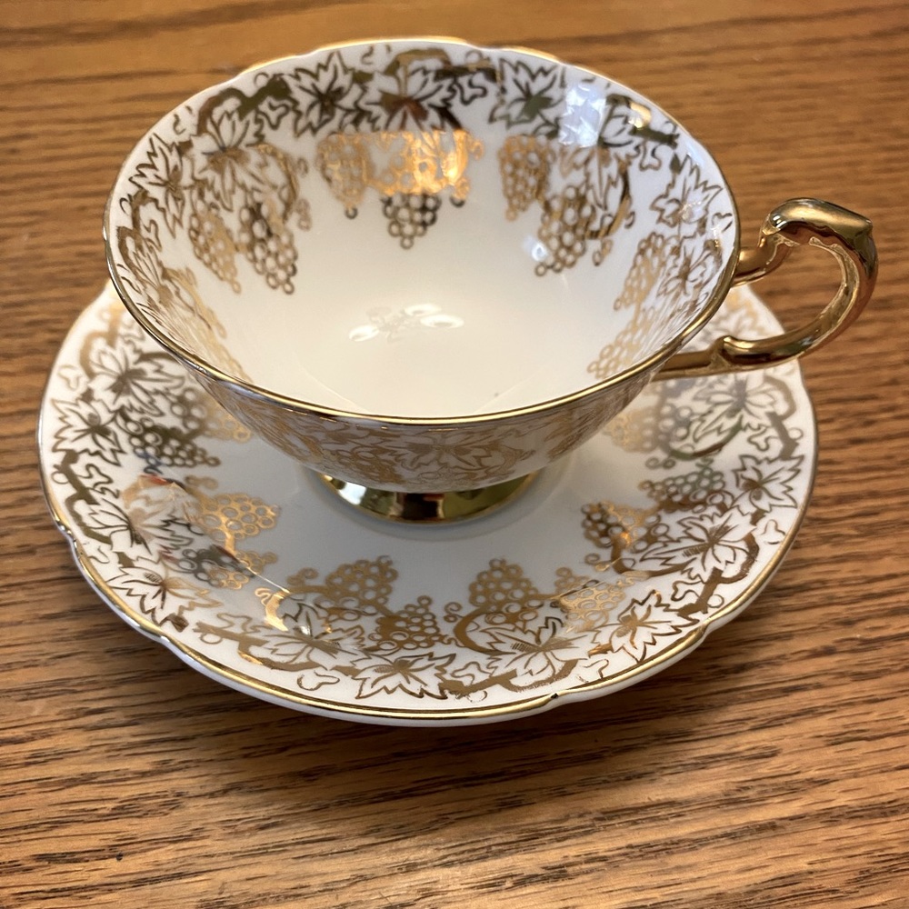 Bone china teacup and saucer